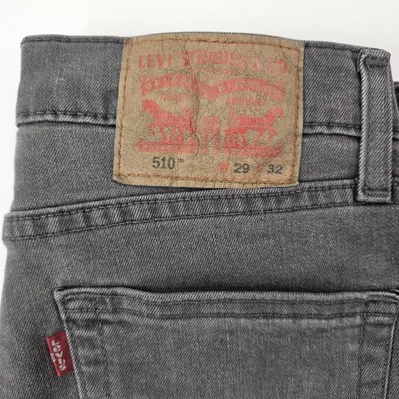 Levi's 513 Jeans Men's 29x32 Skinny Fit‎ Gray Dark Wash Comfort Stretch Casual - Picture 3 of 9
